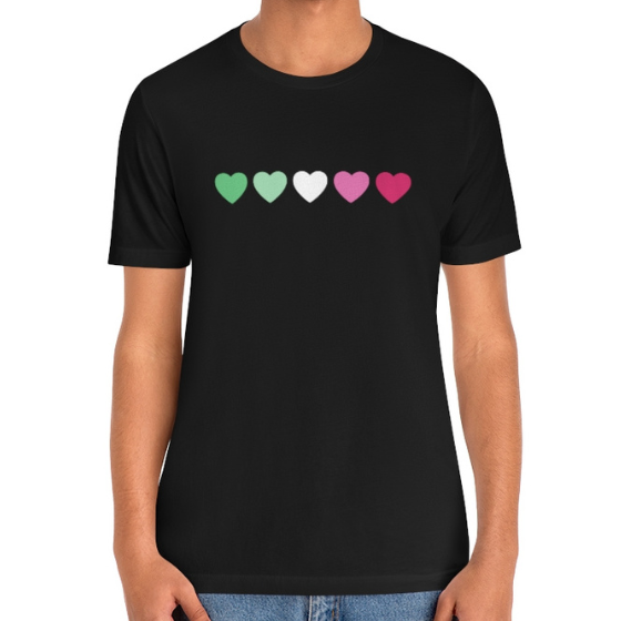 Abrosexual Hearts Tee Tees PRIDE MODE