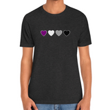 Asexual Hearts Tee Tees PRIDE MODE