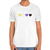 Non-binary Hearts Tee Tees PRIDE MODE