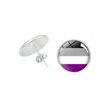 Asexual Pride Cabochon Stud Earrings Earrings PRIDE MODE