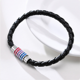 Bisexual Pride Leather Rope Bracelet Bracelets PRIDE MODE
