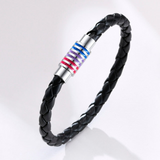 Bisexual Pride Leather Rope Bracelet Bracelets PRIDE MODE