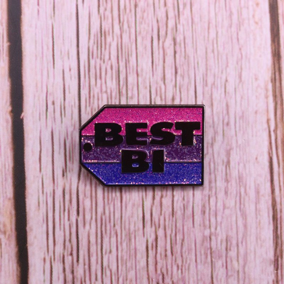 "Best Bi" Pride Glitter Enamel Pin Pin PRIDE MODE
