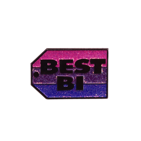 "Best Bi" Pride Glitter Enamel Pin Pin PRIDE MODE