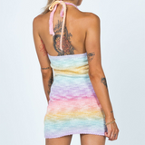 Knitted Rainbow Halter Beach Dress Dress PRIDE MODE