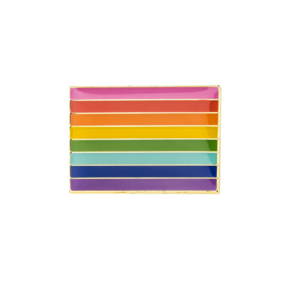 Original 8-Stripe Rainbow Pride Rectangle Enamel Pin Pin PRIDE MODE