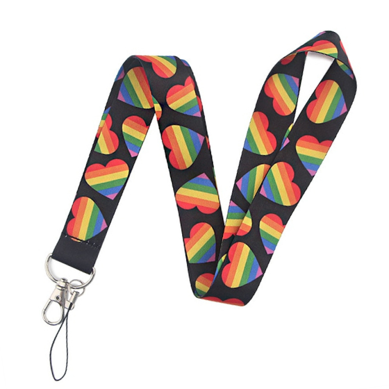 Rainbow Hearts Pride Keychain Lanyard Lanyard PRIDE MODE