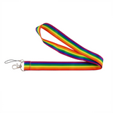 Rainbow Striped Pride Keychain Lanyard Lanyard PRIDE MODE