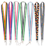Rainbow Striped Pride Keychain Lanyard Lanyard PRIDE MODE