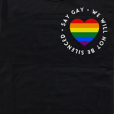 Rainbow Heart "Say Gay" Protest Tee Tees PRIDE MODE