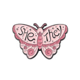 Pronoun Butterfly Enamel Pin Pin PRIDE MODE