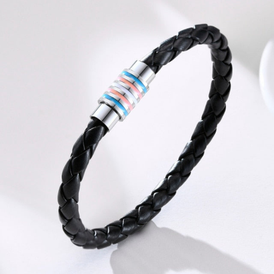 Transgender Pride Leather Rope Bracelet Bracelets PRIDE MODE