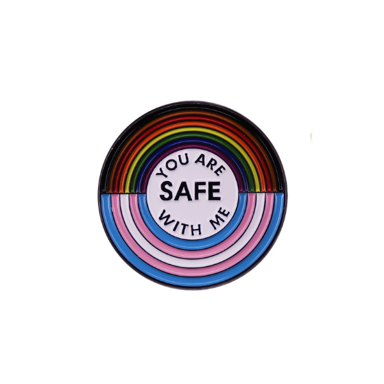 LGBTQIA Pride Flag Rainbow Heart Enamel Lapel Pin Badge