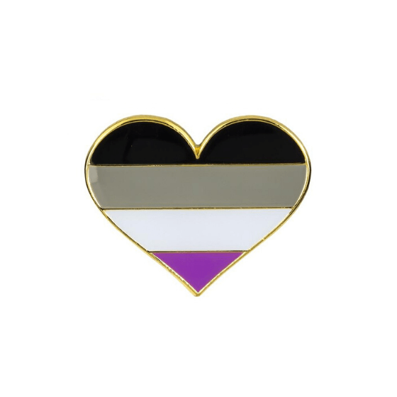 Asexual Pride Heart Enamel Pin Pin PRIDE MODE
