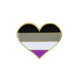 Asexual Pride Heart Enamel Pin Pin PRIDE MODE