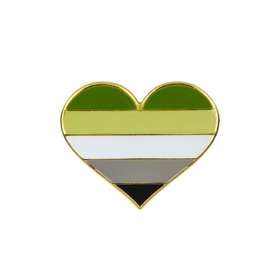 Aromantic Pride Heart Enamel Pin Pin PRIDE MODE