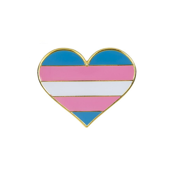 Transgender Pride Heart Enamel Pin Pin PRIDE MODE