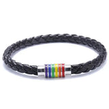 Rainbow Pride Leather Rope Bracelet Bracelets PRIDE MODE