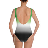 Aromantic Pride Ombre Open-back Swimsuit One-piece Swimsuit PRIDE MODE