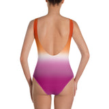 Lesbian Pride Ombre Open-back Swimsuit One-piece Swimsuit PRIDE MODE