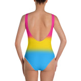 Pansexual Pride Ombre Open-back Swimsuit One-piece Swimsuit PRIDE MODE