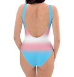 Transgender Pride Ombre Open-back Swimsuit One-piece Swimsuit PRIDE MODE