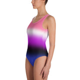 Genderfluid Pride Ombre Open-back Swimsuit One-piece Swimsuit PRIDE MODE