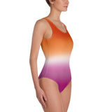 Lesbian Pride Ombre Open-back Swimsuit One-piece Swimsuit PRIDE MODE