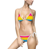Pansexual Pride Ombre String Bikini One-piece Swimsuit PRIDE MODE