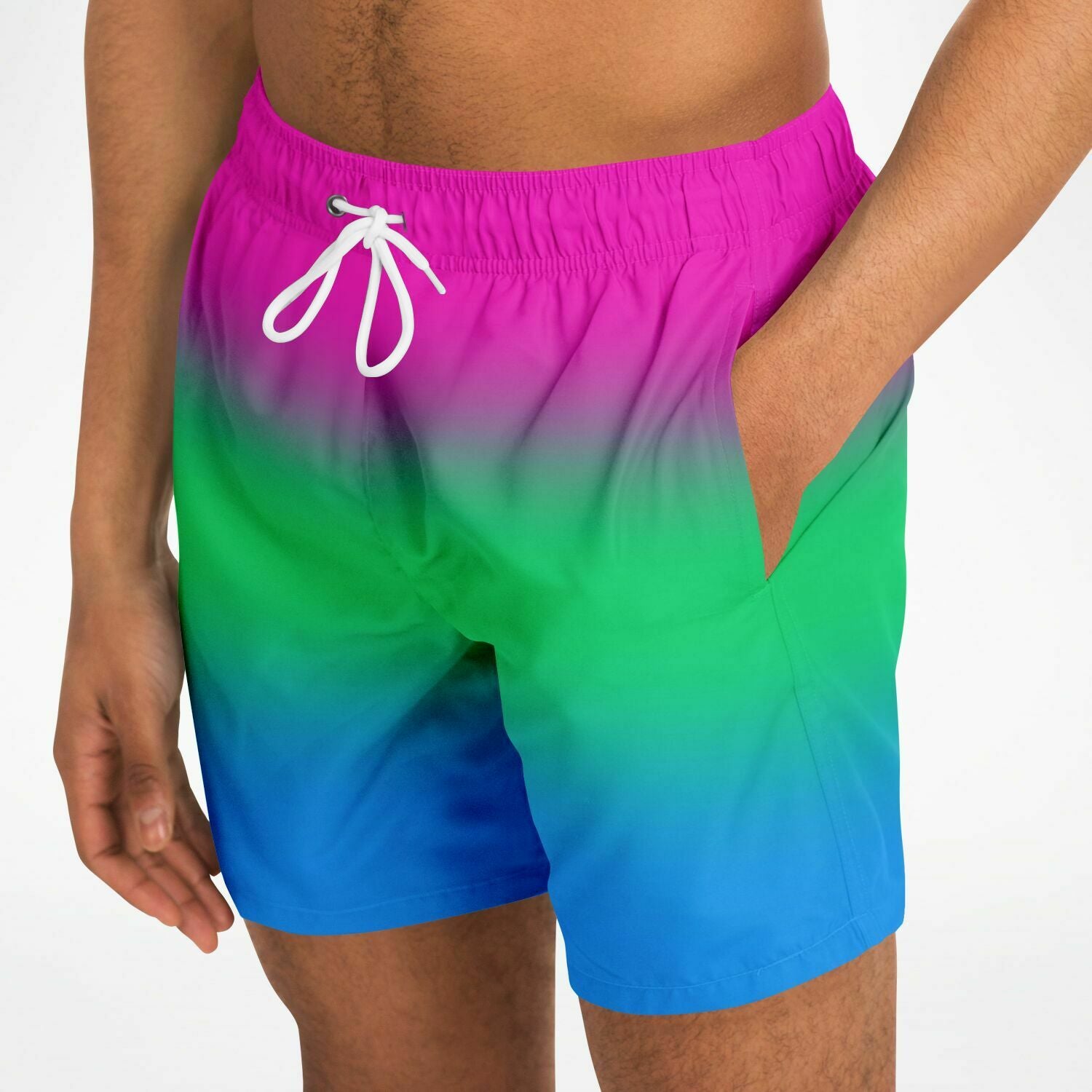 Polysexual Pride Ombre Swim Shorts Swim Trunks Men - AOP PRIDE MODE