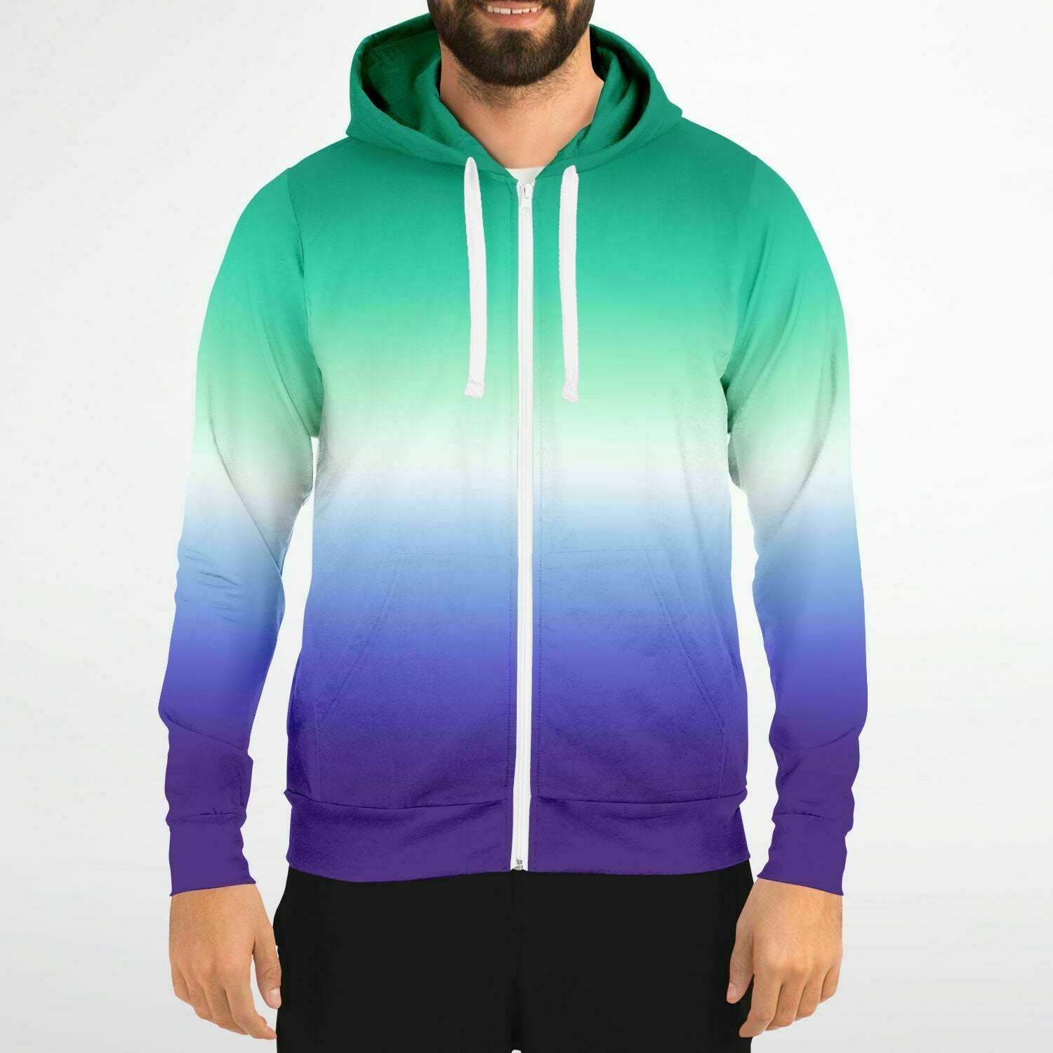 Gay MLM Vincian Pride Ombre Full-Zip Hoodie