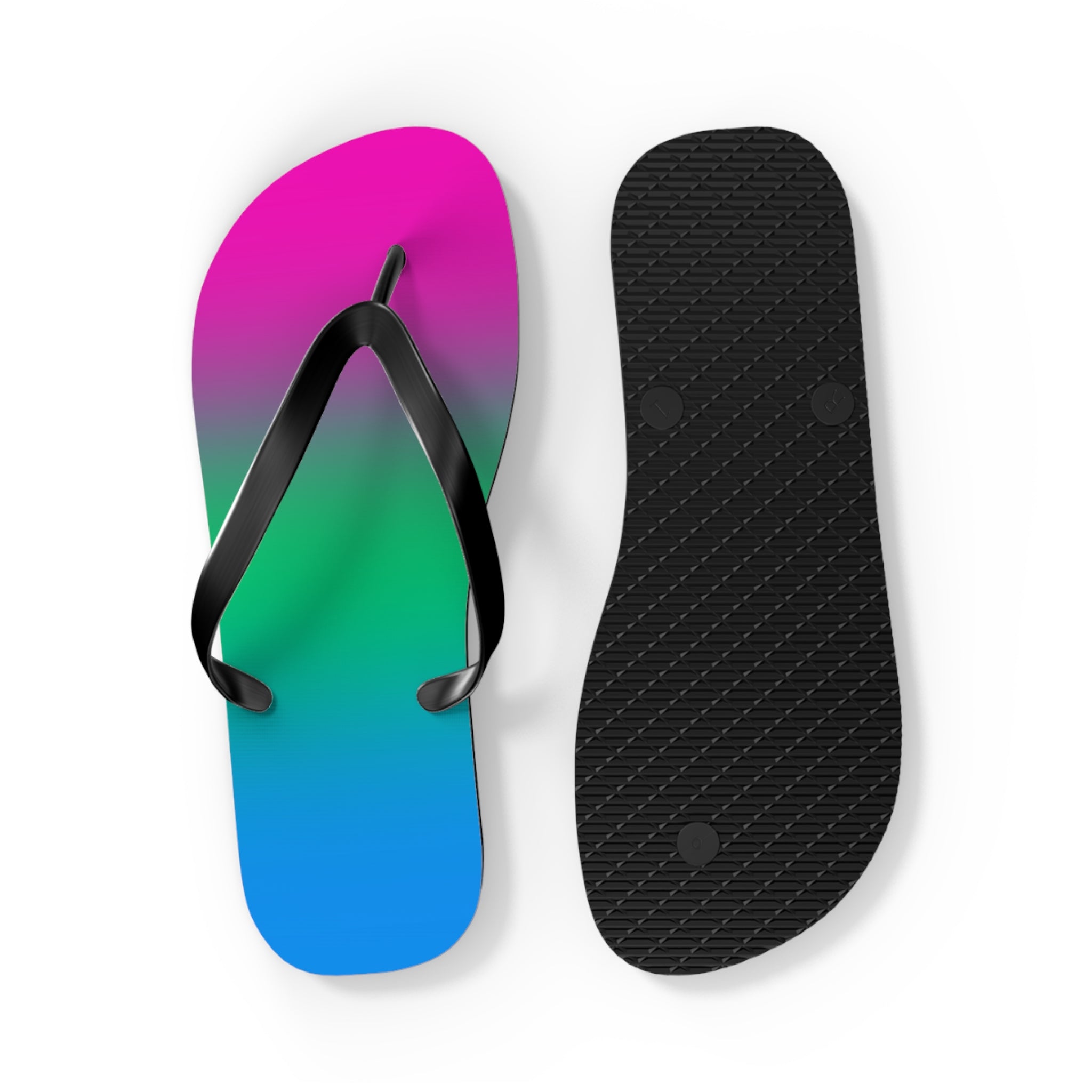 Polysexual Pride Ombre Flip Flops