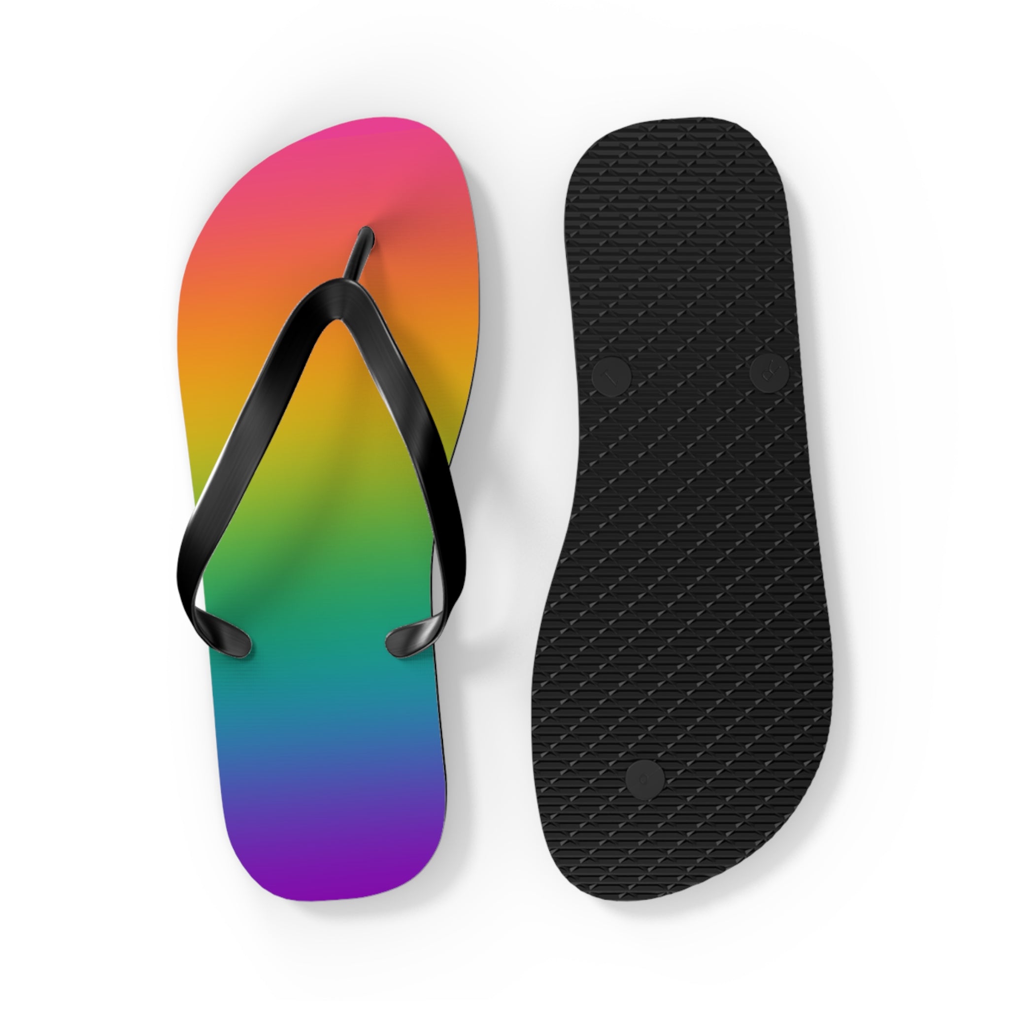 Bright Rainbow Ombre Pride Flip Flops