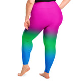 Polysexual Pride Ombre High-Waist Plus Leggings Plus Size Legging - AOP PRIDE MODE