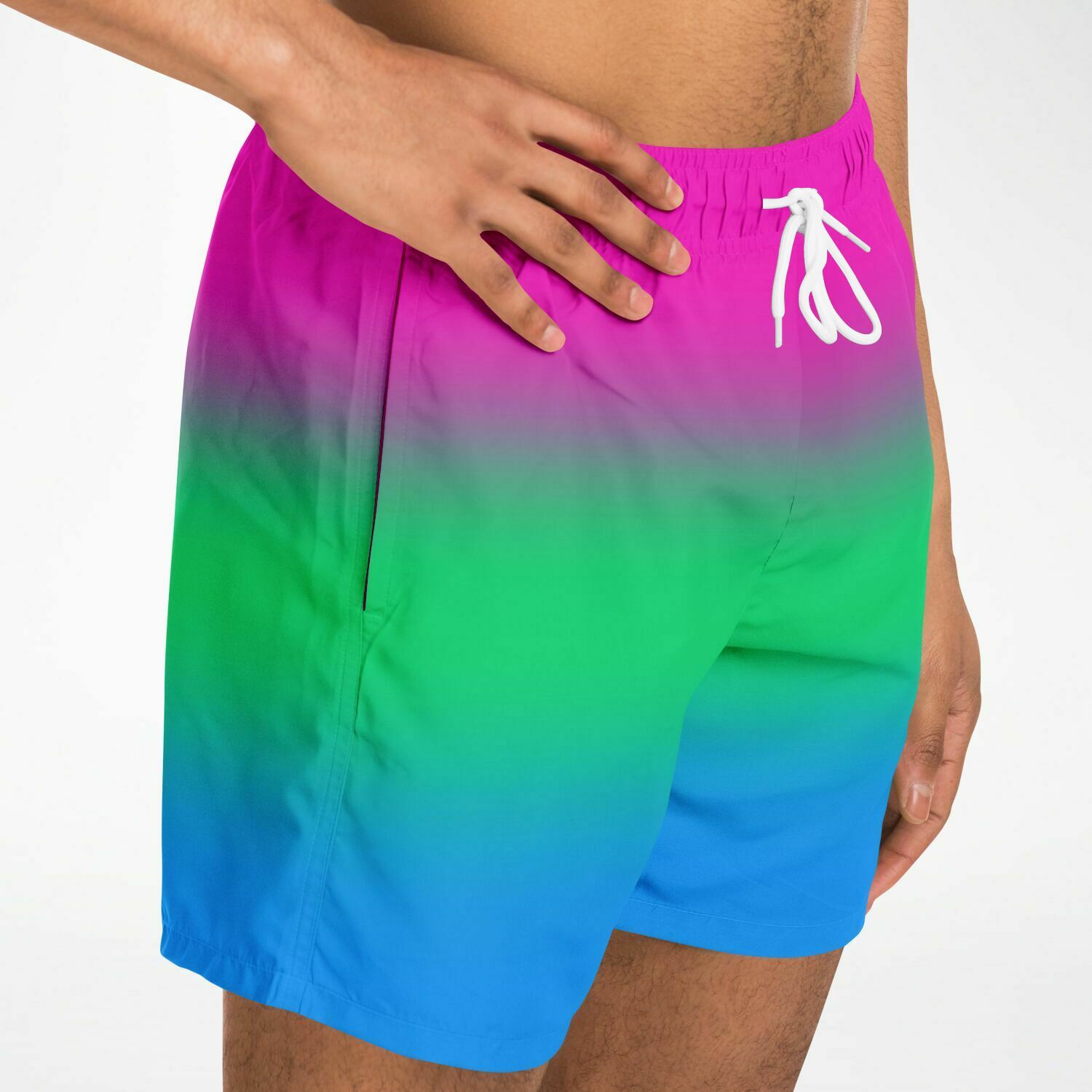Polysexual Pride Ombre Swim Shorts Swim Trunks Men - AOP PRIDE MODE