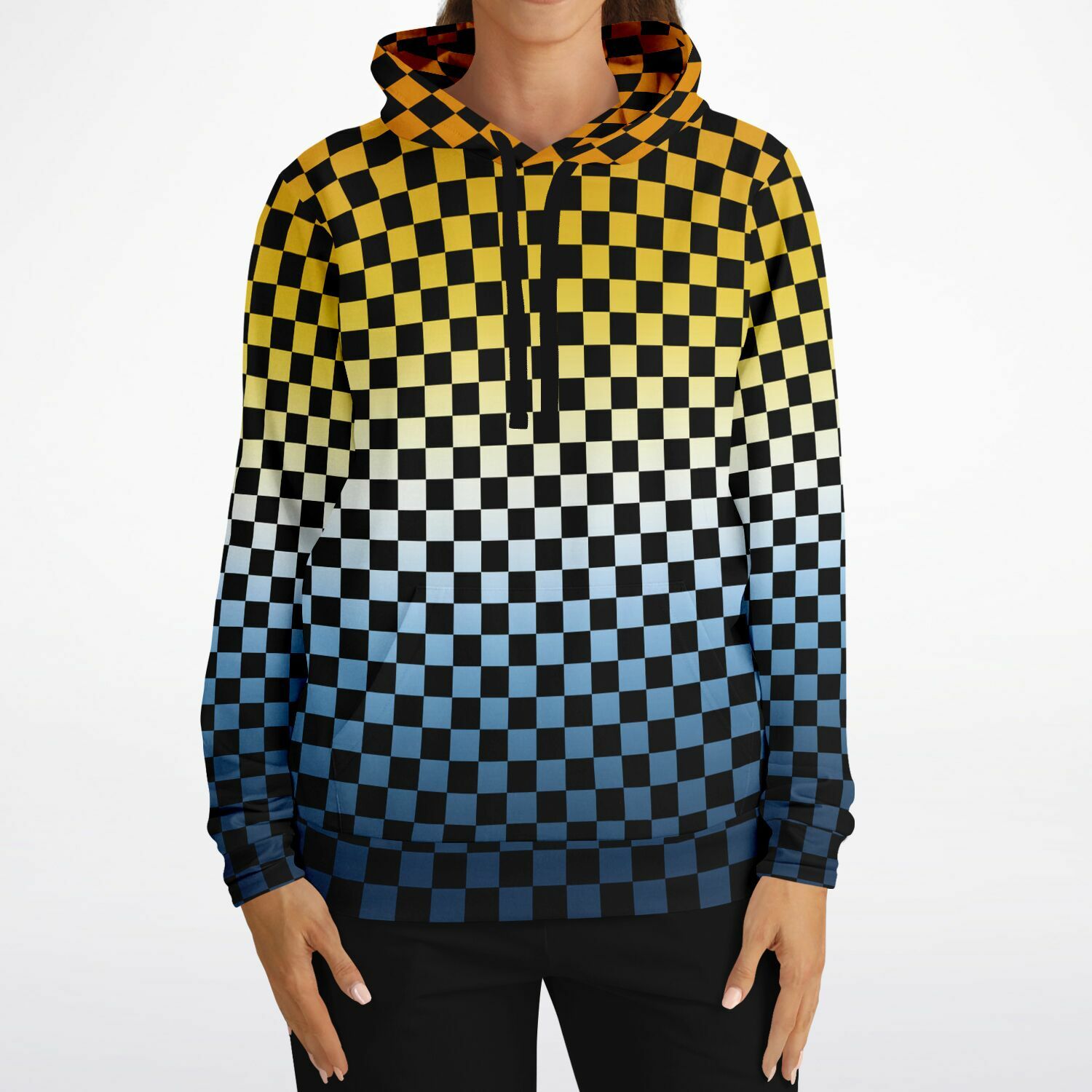 Aroace Pride Black Checkered Pullover Hoodie