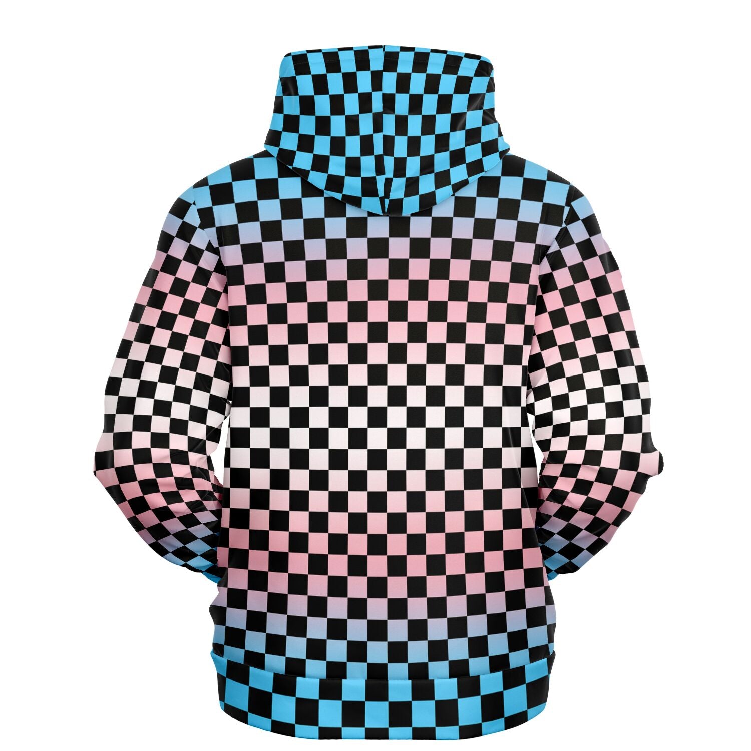 Transgender Pride Black Checkered Pullover Hoodie