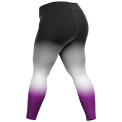 Asexual Pride Ombre High-Waist Plus Leggings Plus Size Legging - AOP PRIDE MODE