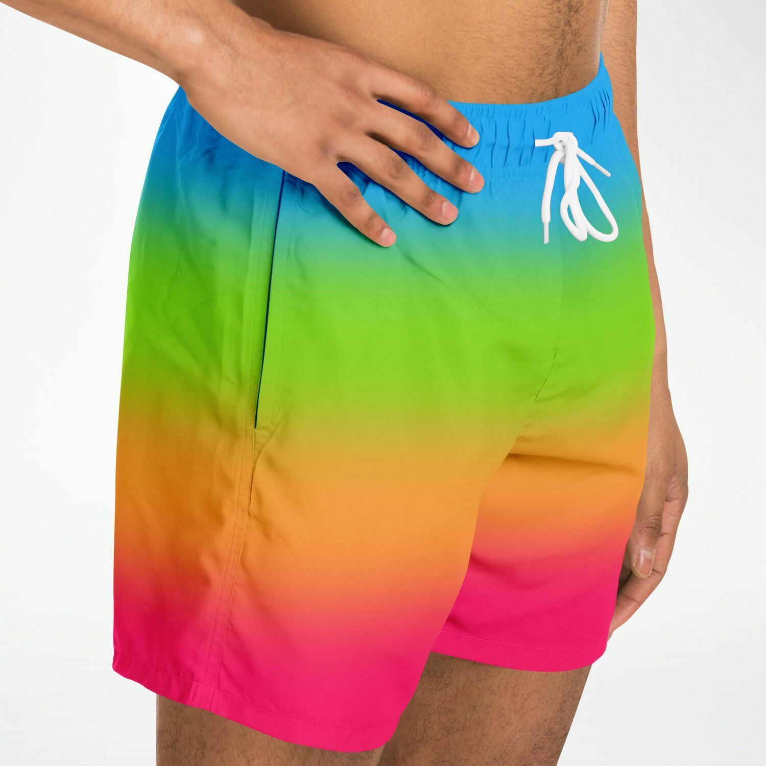 Panromantic Pride Ombre Swim Shorts Swim Trunks Men - AOP PRIDE MODE