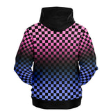 Omnisexual Pride Black Contrast Checkered Pullover Hoodie Fashion Hoodie - AOP PRIDE MODE