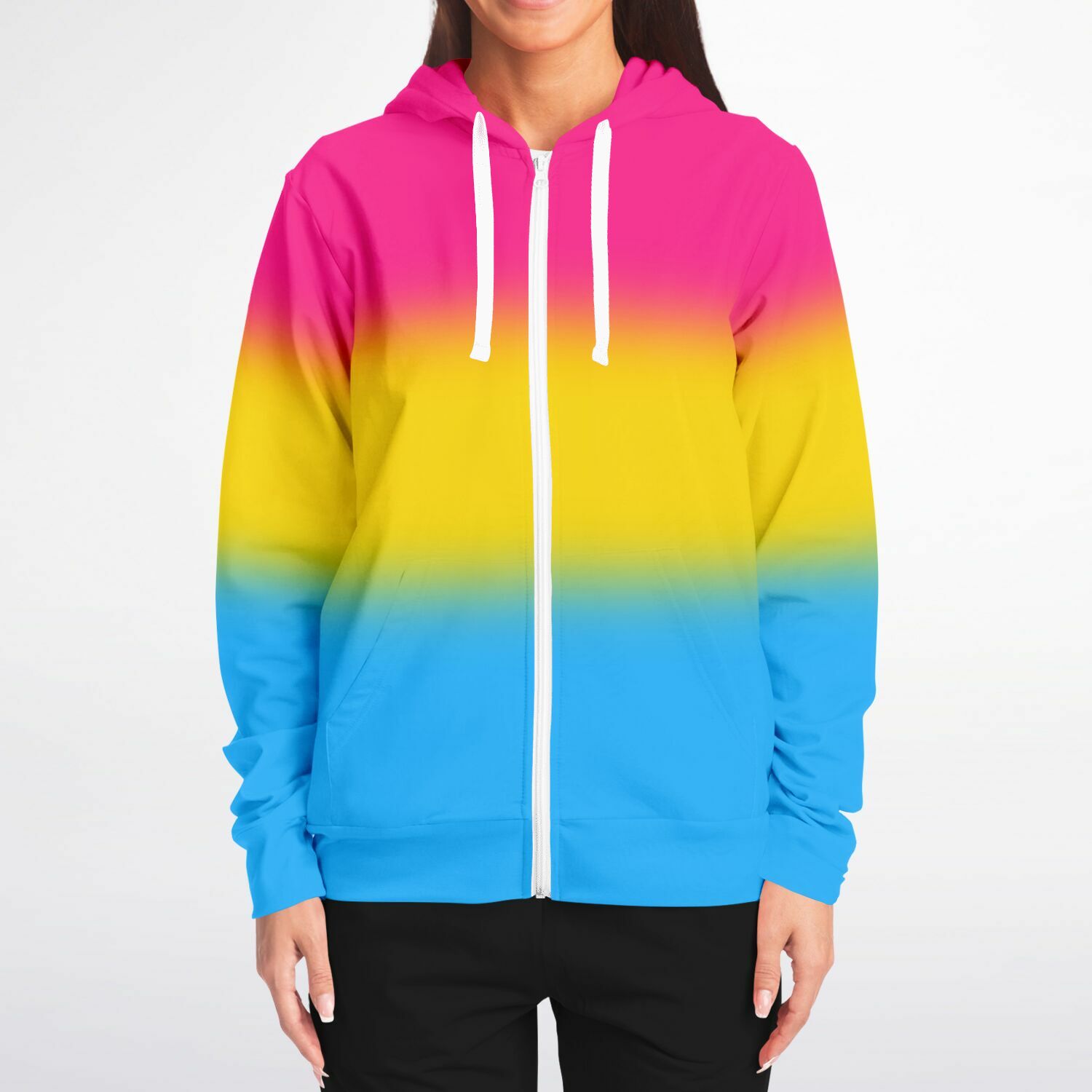 Pansexual Pride Ombre Full-Zip Hoodie