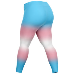 Transgender Pride Ombre High-Waist Plus Leggings Plus Size Legging - AOP PRIDE MODE