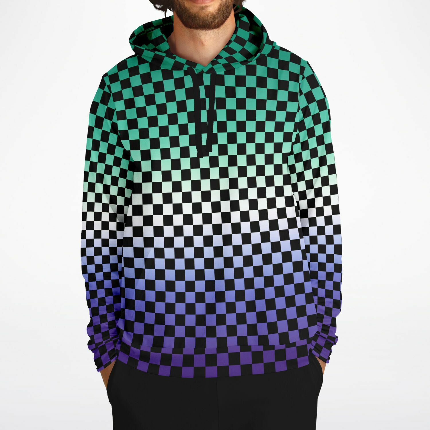 Gay Vincian Pride Black Checkered Pullover Hoodie