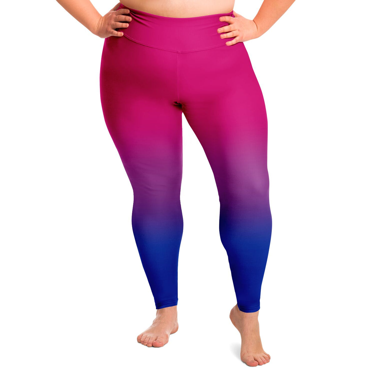 Bisexual Pride Ombre High-Waist Plus Leggings