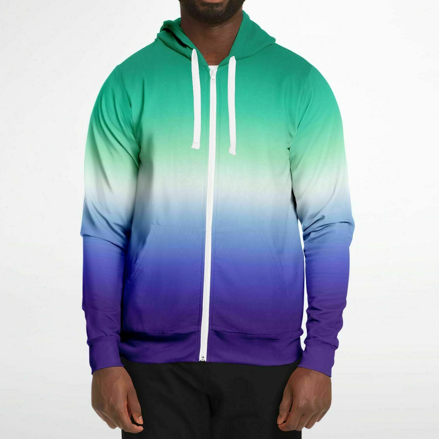 Gay MLM Vincian Pride Ombre Full-Zip Hoodie