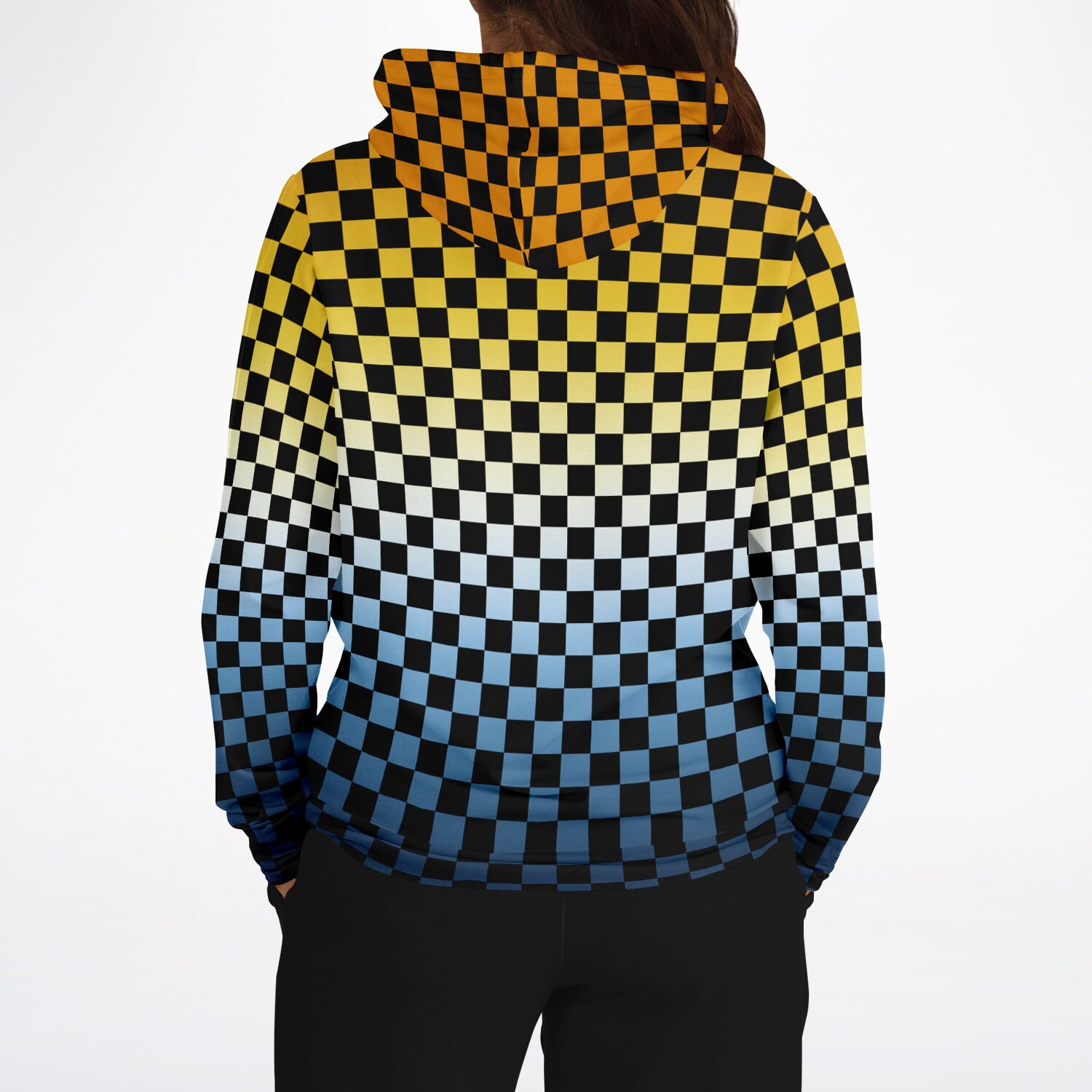 Aroace Pride Black Checkered Pullover Hoodie
