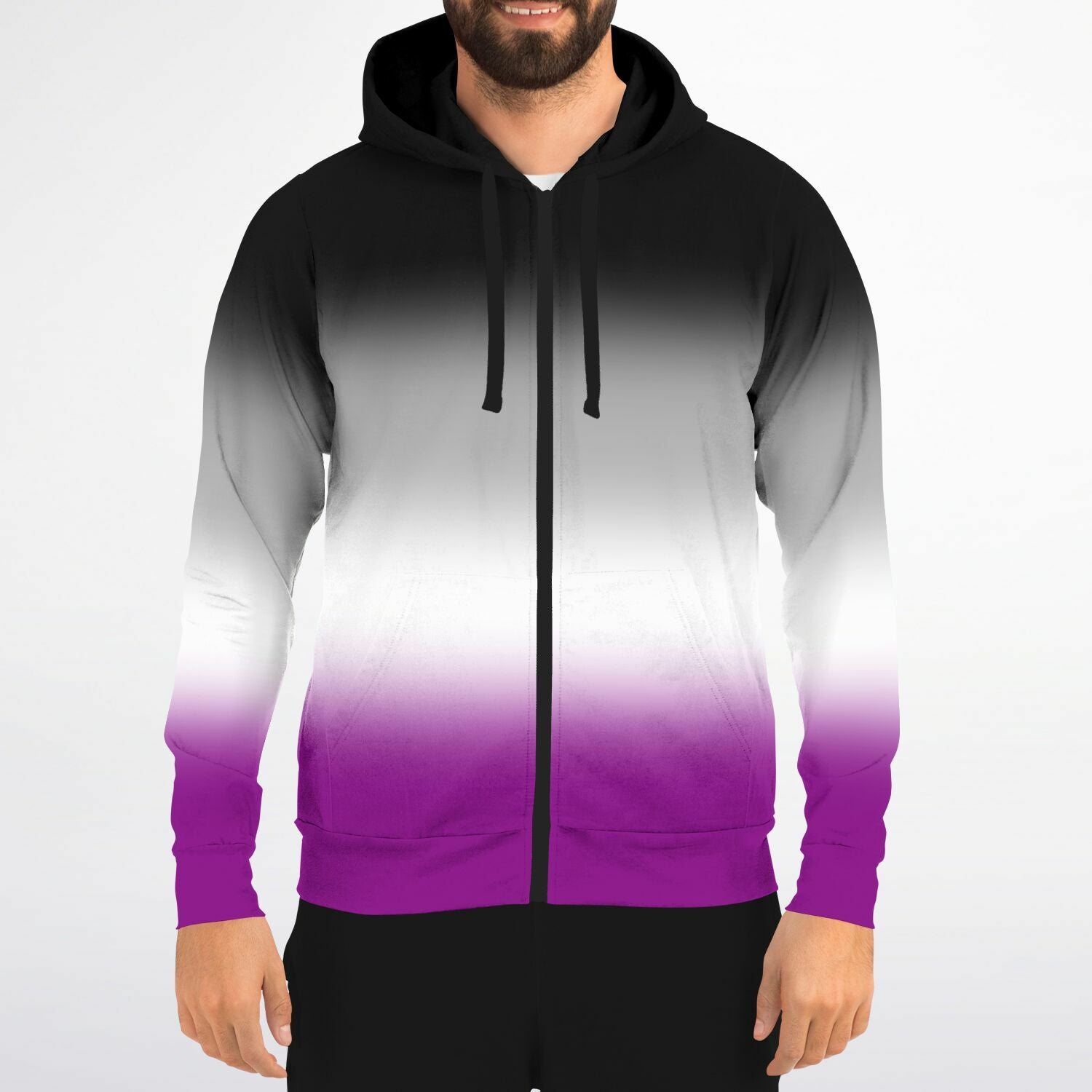 Asexual Pride Ombre Full-Zip Hoodie