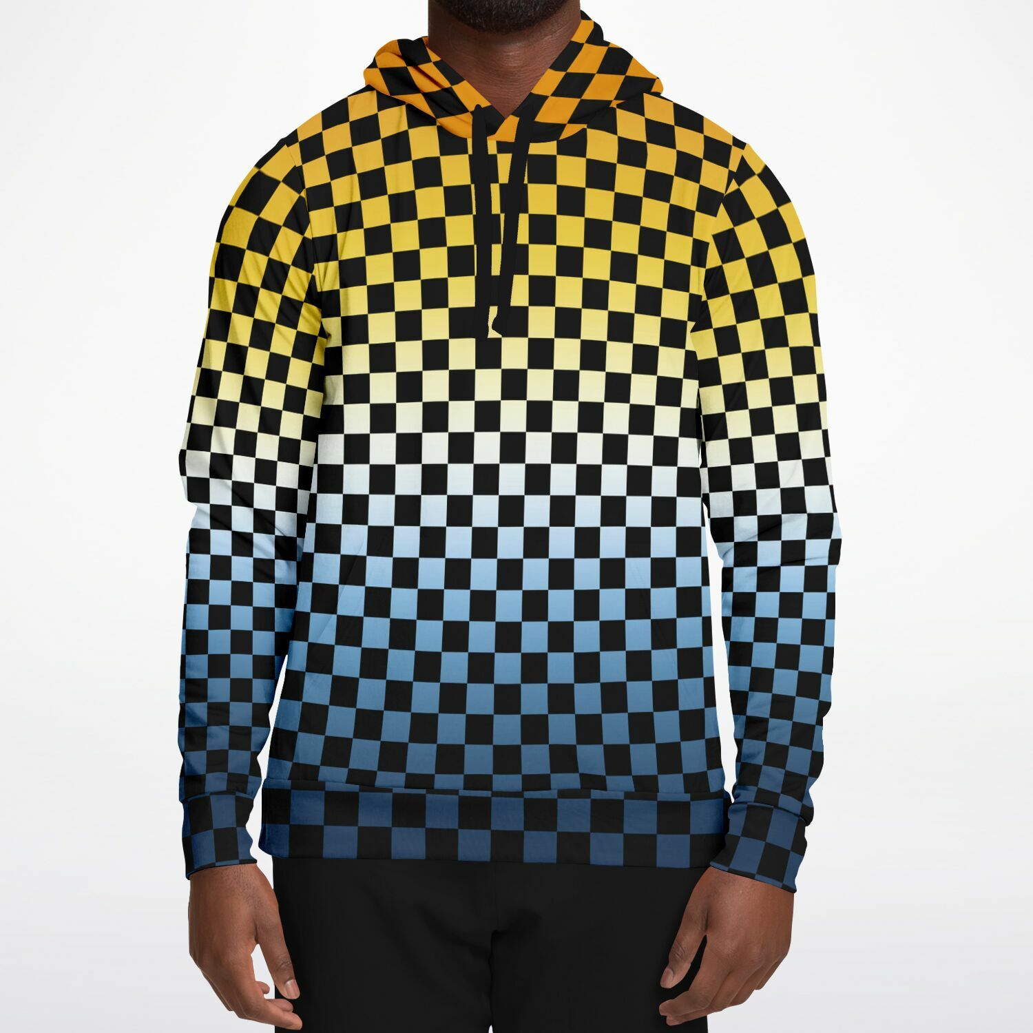Aroace Pride Black Checkered Pullover Hoodie