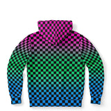 Polysexual Pride Black Checkered Pullover Hoodie