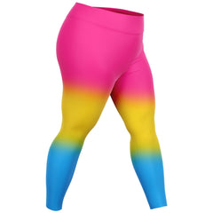 Pansexual Pride Ombre High-Waist Plus Leggings Plus Size Legging - AOP PRIDE MODE